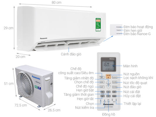 Điều hòa Panasonic Inverter 1HP CU/CS-U9VKH 7 Điều hòa Panasonic Inverter 1HP CU/CS-U9VKH 0325232823